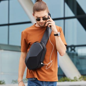 Bange Hard Shell Design 3.0 Usb Charging Waterproof Sling Bag