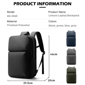 BANGE Simple Design Large Capacity Water Resistant Computer Backpack Fits 16 Inch Laptop Back Pack Bag for Male