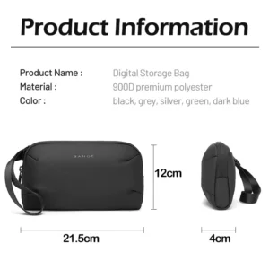 BANGE Digital Portable Organizer Case for Headphones Travel Closet Storage YKK Zipper Accessories Charger Data Cable USB