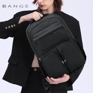 BANGE Large Capacity Men Backpacks for 15.6 Laptop Business Travel Women Backpack Waterproof School Bags with Mesh Side