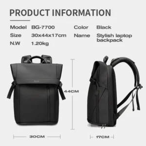 BANGE 15.6-inch laptop Men’s business waterproof multi compartment travel bag Black backpack suitable for men and women