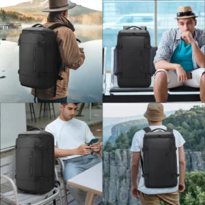 BANGE Multi New Men Backpack Sports Travel Business Large Capacity Dry and Wet Separation Outdoor Hiking with Shoe