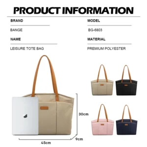 BANGE New Hot Women’s Tote Padded Single Shoulder Large Capacity Student College Crossbody Bag Casual Outdoor Handbag
