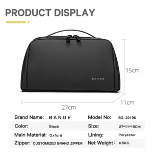 BANGE Oxford Fabric Men Portable Storage Toiletry Kits Organizer Women Cosmetic Bags Waterproof Hanging Travel Was