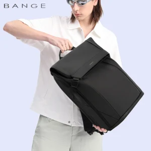 BANGE 15.6-inch laptop Men’s business waterproof multi compartment travel bag Black backpack suitable for men and women